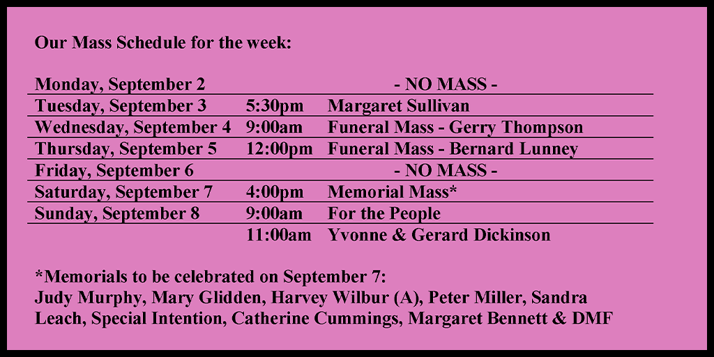 Mass Schedule – Holy Redeemer