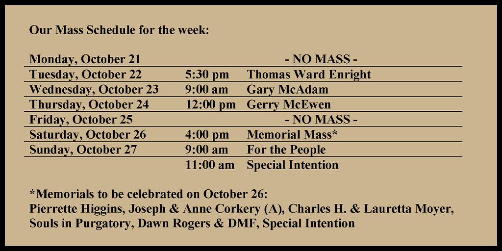 Mass Schedule – Holy Redeemer