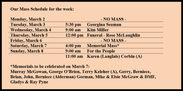 Mass Schedule – Holy Redeemer Mass Schedule – Holy Redeemer