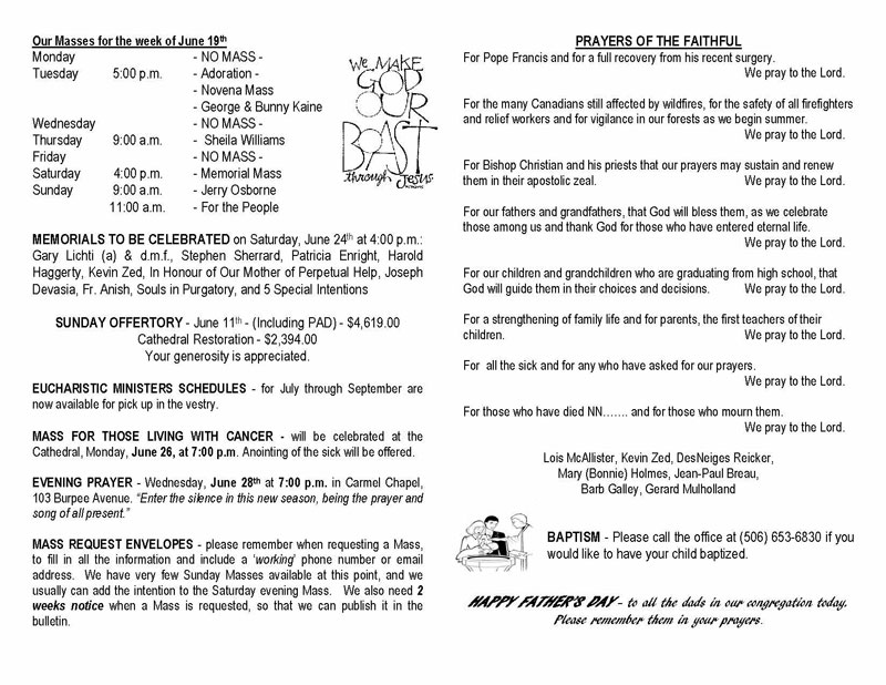 June 18 Bulletin Holy Redeemer
