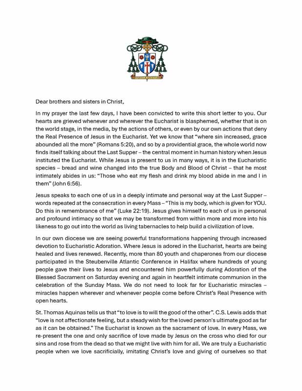 Bishop's Letter